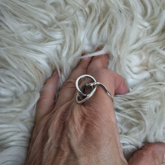 Vintage Handmade Abstract Form Sterling Silver Knot Ring9-9.5 - Picture 3 of 10